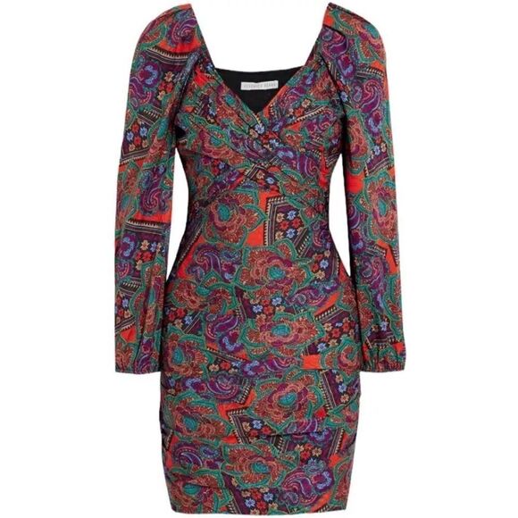 VERONICA BEARD Bellino Paisley Silk Blend Dress in Flame Red NWT  Size 2 $695.00 - Picture 8 of 8